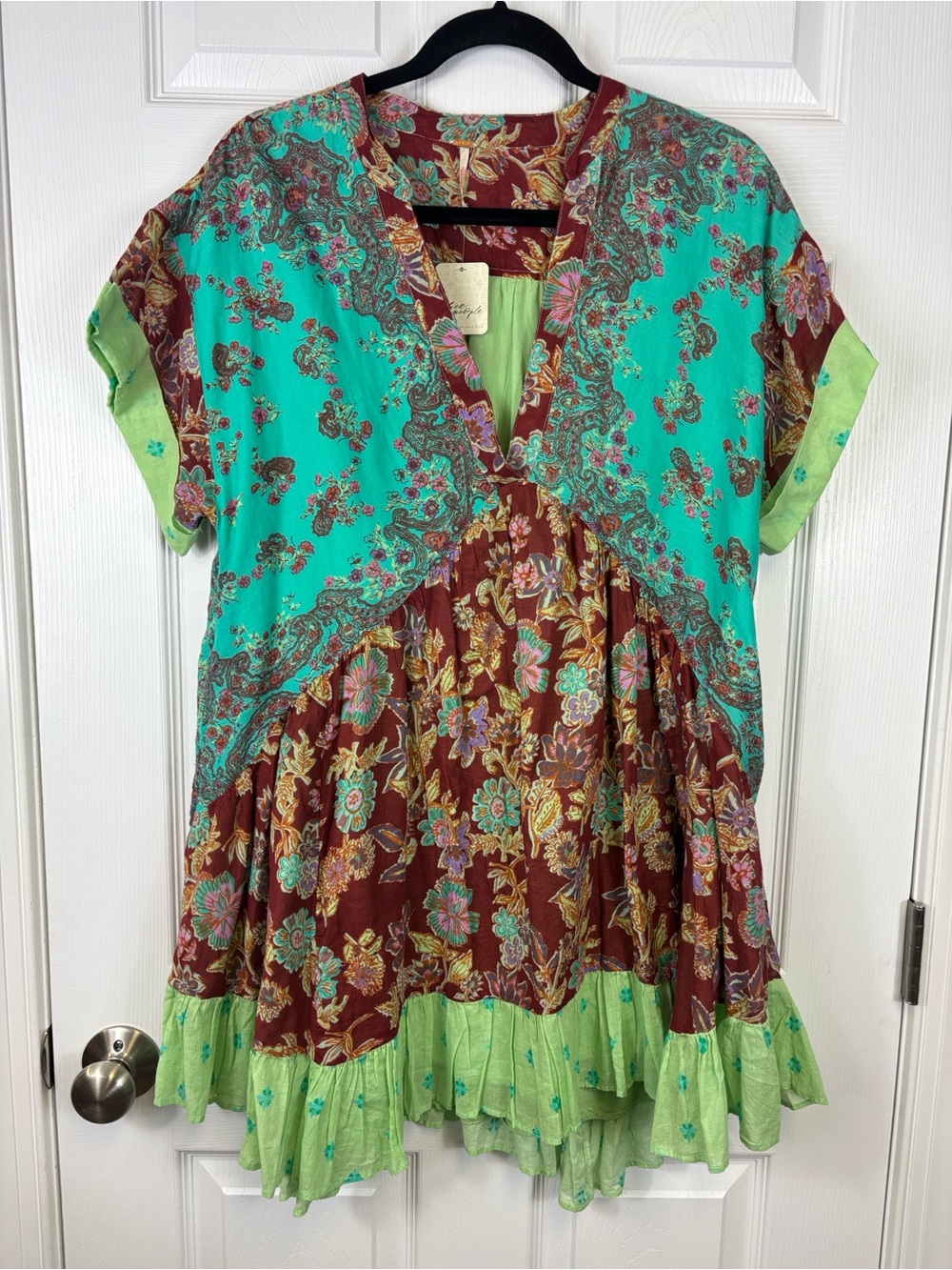 NWT Free People Agnes printed mini dress sz sm - Picture 3 of 7